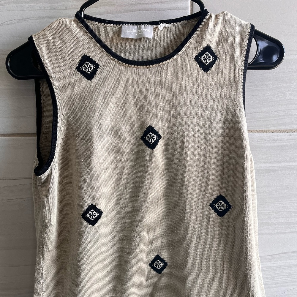 taupe patterned sweater vest